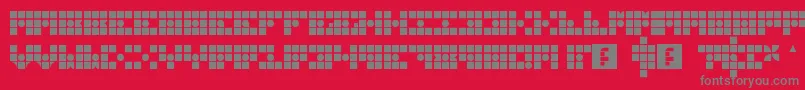 フォントGridderBox – 赤い背景に灰色の文字