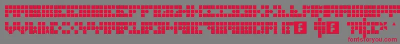 Fonte GridderBox – fontes vermelhas em um fundo cinza
