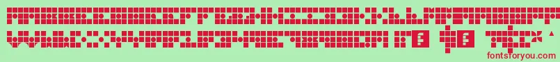 GridderBox Font – Red Fonts on Green Background