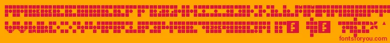 GridderBox Font – Red Fonts on Orange Background