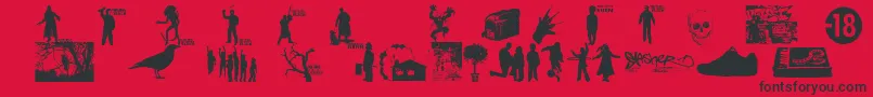 WatchTheCityBurn Font – Black Fonts on Red Background