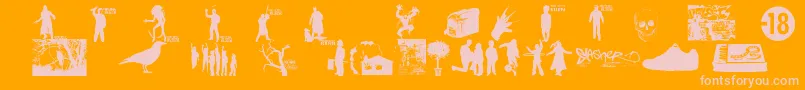 WatchTheCityBurn Font – Pink Fonts on Orange Background