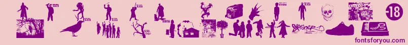 WatchTheCityBurn Font – Purple Fonts on Pink Background