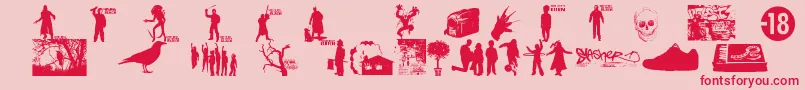 fuente WatchTheCityBurn – Fuentes Rojas Sobre Fondo Rosa