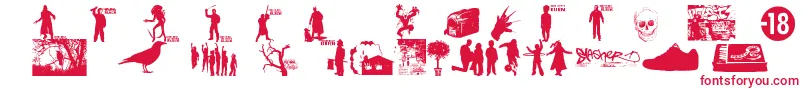 WatchTheCityBurn Font – Red Fonts on White Background