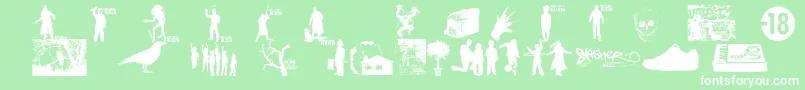 フォントWatchTheCityBurn – 緑の背景に白い文字