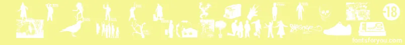 WatchTheCityBurn Font – White Fonts on Yellow Background