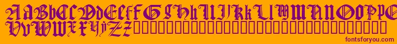 Gothtqrg-Schriftart – Violette Schriften auf orangefarbenem Hintergrund