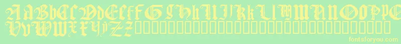 Gothtqrg Font – Yellow Fonts on Green Background