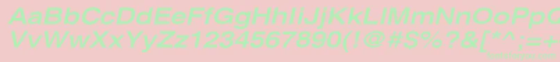 XeroxSansSerifWideBoldOblique Font – Green Fonts on Pink Background