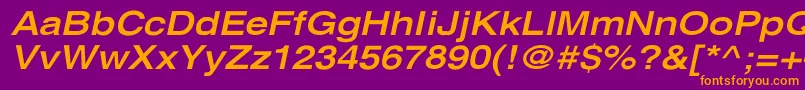 XeroxSansSerifWideBoldOblique Font – Orange Fonts on Purple Background