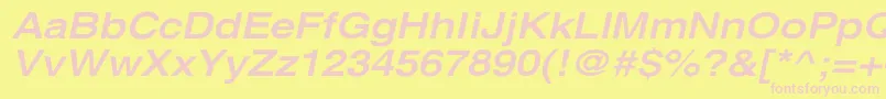 XeroxSansSerifWideBoldOblique Font – Pink Fonts on Yellow Background