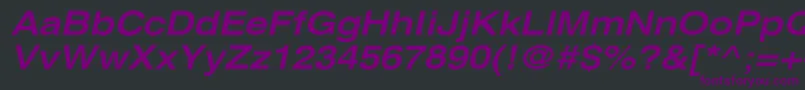 Шрифт XeroxSansSerifWideBoldOblique – фиолетовые шрифты на чёрном фоне