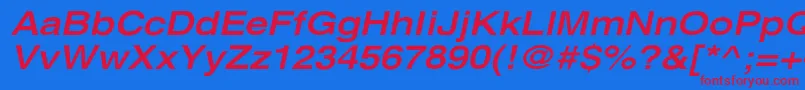 XeroxSansSerifWideBoldOblique Font – Red Fonts on Blue Background