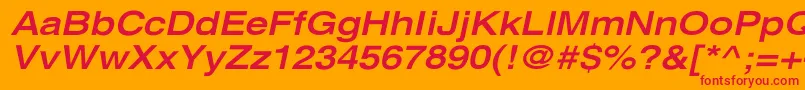 XeroxSansSerifWideBoldOblique Font – Red Fonts on Orange Background