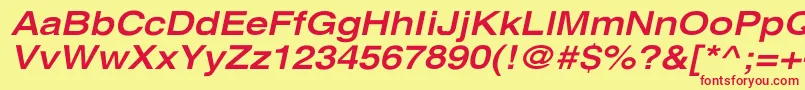 XeroxSansSerifWideBoldOblique Font – Red Fonts on Yellow Background