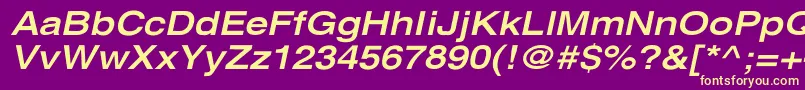 XeroxSansSerifWideBoldOblique Font – Yellow Fonts on Purple Background