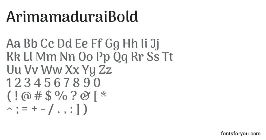 Шрифт ArimamaduraiBold – алфавит, цифры, специальные символы
