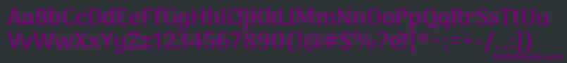Czcionka ArimamaduraiBold – fioletowe czcionki na czarnym tle