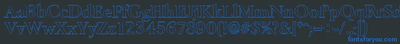 BelfastoutlineBold Font – Blue Fonts on Black Background