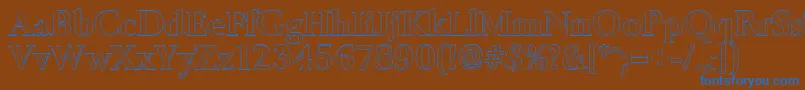 BelfastoutlineBold Font – Blue Fonts on Brown Background