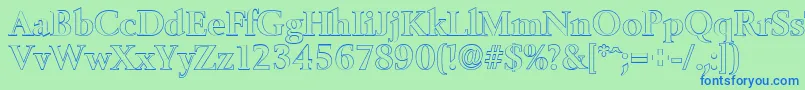 BelfastoutlineBold Font – Blue Fonts on Green Background