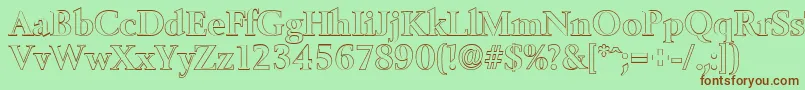 BelfastoutlineBold Font – Brown Fonts on Green Background