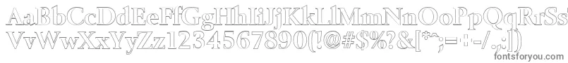 BelfastoutlineBold-fontti – harmaat kirjasimet valkoisella taustalla