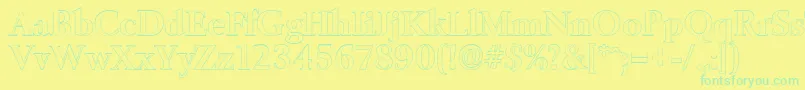 BelfastoutlineBold Font – Green Fonts on Yellow Background