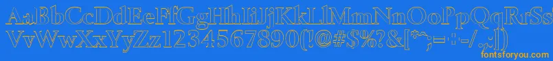 BelfastoutlineBold Font – Orange Fonts on Blue Background