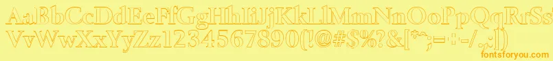 BelfastoutlineBold Font – Orange Fonts on Yellow Background