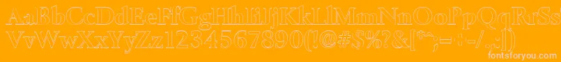 BelfastoutlineBold Font – Pink Fonts on Orange Background