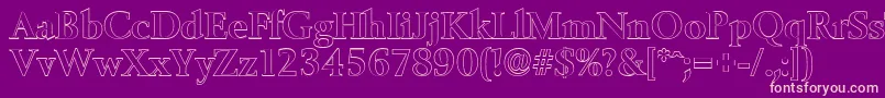 BelfastoutlineBold Font – Pink Fonts on Purple Background