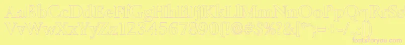 BelfastoutlineBold Font – Pink Fonts on Yellow Background