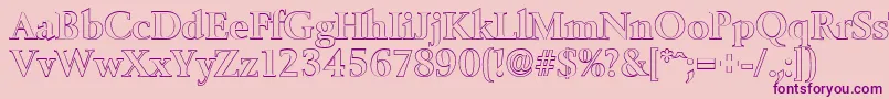 BelfastoutlineBold Font – Purple Fonts on Pink Background