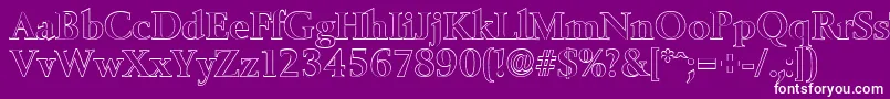 BelfastoutlineBold Font – White Fonts on Purple Background