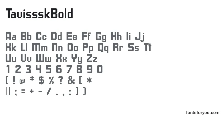 Schriftart TavissskBold – Alphabet, Zahlen, spezielle Symbole