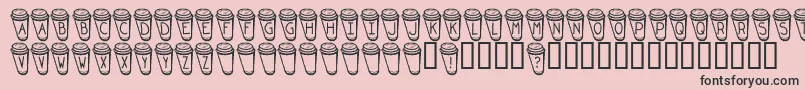 Lisätietoja KrCoffeeToGo-fontista KrCoffeeToGo-fontti – mustat fontit vaaleanpunaisella taustalla
