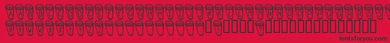 Fonte KrCoffeeToGo – fontes pretas em um fundo vermelho