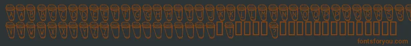 Fonte KrCoffeeToGo – fontes marrons em um fundo preto