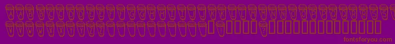 Fonte KrCoffeeToGo – fontes marrons em um fundo roxo