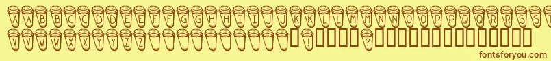 Шрифт KrCoffeeToGo – коричневые шрифты на жёлтом фоне