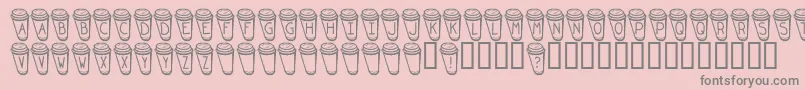 Czcionka KrCoffeeToGo – szare czcionki na różowym tle