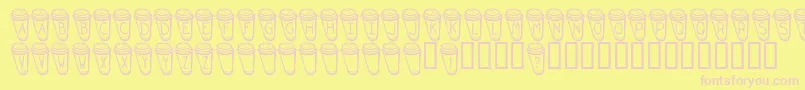 KrCoffeeToGo Font – Pink Fonts on Yellow Background