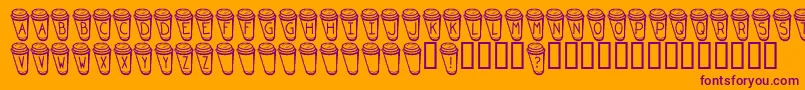More about KrCoffeeToGo Font KrCoffeeToGo Font – Purple Fonts on Orange Background