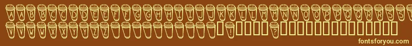 KrCoffeeToGo Font – Yellow Fonts on Brown Background