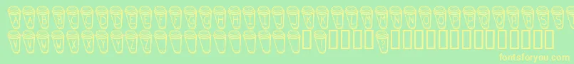 KrCoffeeToGo Font – Yellow Fonts on Green Background