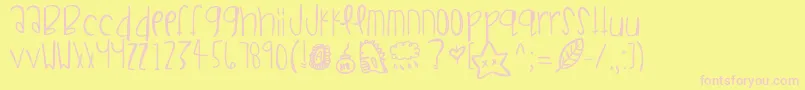 Sneakersunday Font – Pink Fonts on Yellow Background