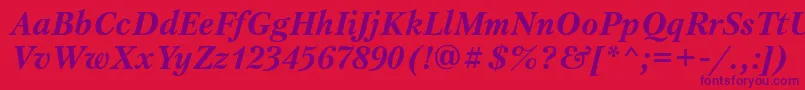 PetersburgosttBolditalic Font – Purple Fonts on Red Background