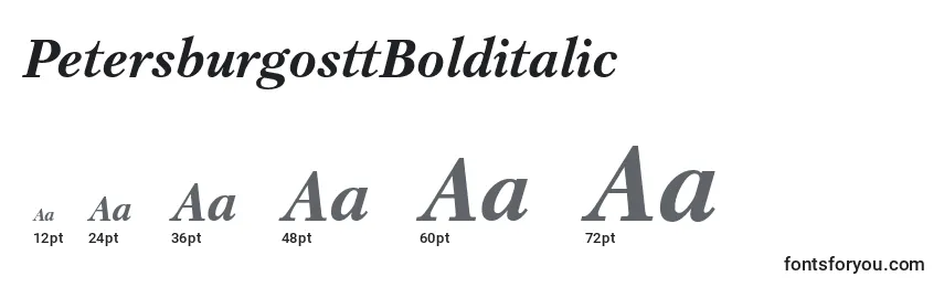 Размеры шрифта PetersburgosttBolditalic